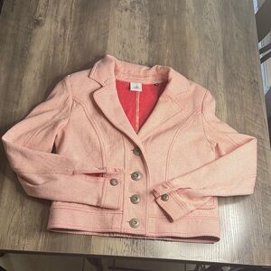CAbi Red and Cream Patterned Jacket